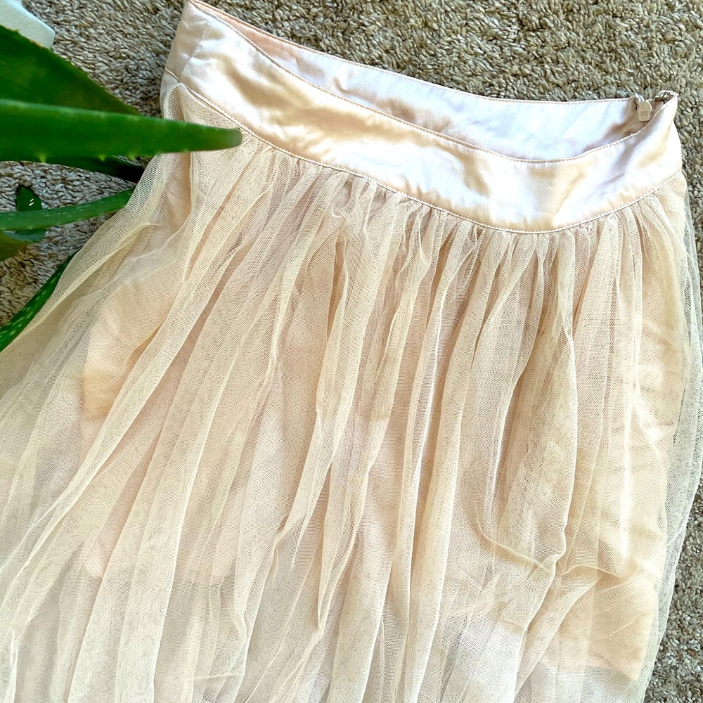 Free People Soft Tulle Skirt with Satin Waist and Trim Size 6